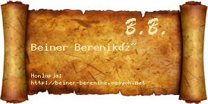 Beiner Bereniké névjegykártya